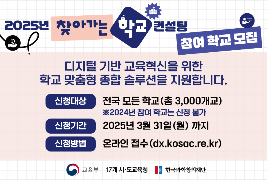 2025년 찾아가는 학교 컨설팅 사업 참여 학교 모집