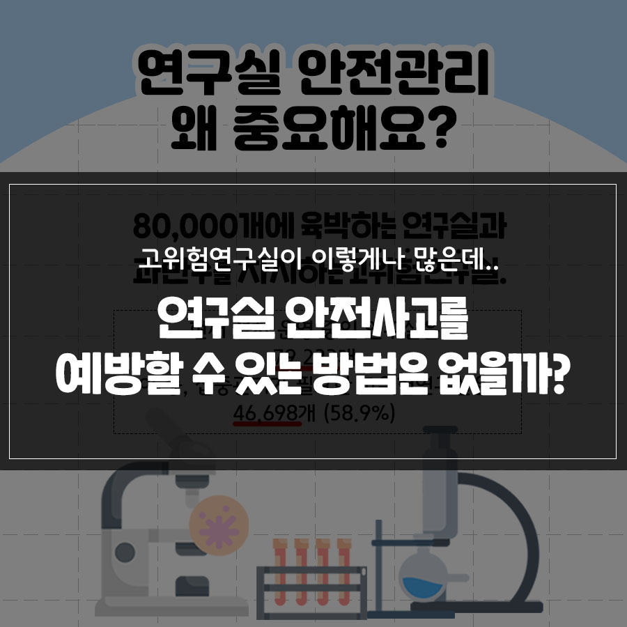 고위험연구실이 이렇게나 많은데..
                                        연구실안전사고를
                                        예방할 수 있는 방법은 없을까?
                                        