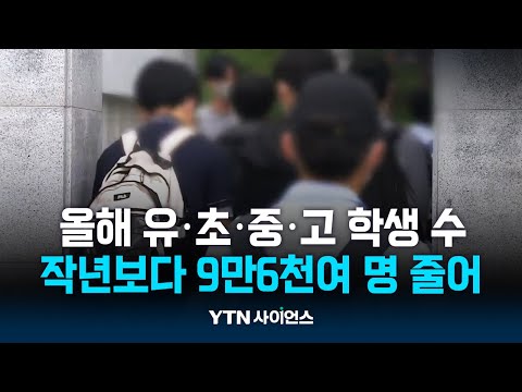 올해 유·초·중·고 학생 수, 작년보다 9만6천여 명 줄어